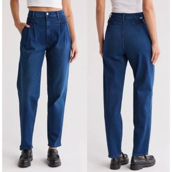 MOTHER The Tabby Tune Up Skimp Jeans Tapered High Rise Taking Shape Size 27
